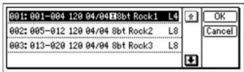 001: 001-004 120 04/04 8bt Rock1 L4 002: 005-012 120 04/04 8bt Rock2 L8 003: 013-020 120 04/04 8bt Rock3 L8 OK Cancel