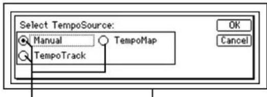 Select TempoSource: Manual TempoTrack TempoMap OK Cancel
