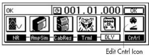 OK 001.01.000 OK NR AmpSim CabRes Trml DLY Cntrl Edit Cntrl Icon