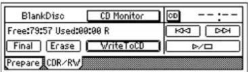 BlankDisc CD Monitor Free:79:57 Used:00:00 R Final Erase WriteToCD Prepare CDR/RV