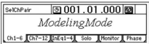 SelChPair 001.01.000 ModelingMode Ch1-6 Ch7-12 InEq1-4 Solo Monitor Phase