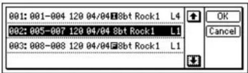001: 001-004 120 04/04 8bt Rock1 L4 002: 005-007 120 04/04 8bt Rock1 L1 003: 008-008 120 04/04 8bt Rock1 L1 OK Cancel