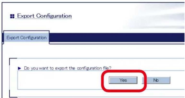 Silex AP-500AC - In the Export Configuration page, click Yes. - 1