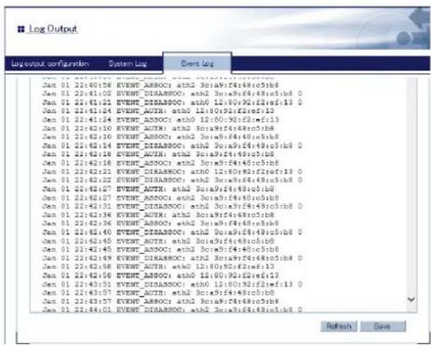 Silex AP-500AC - Event Log - 1