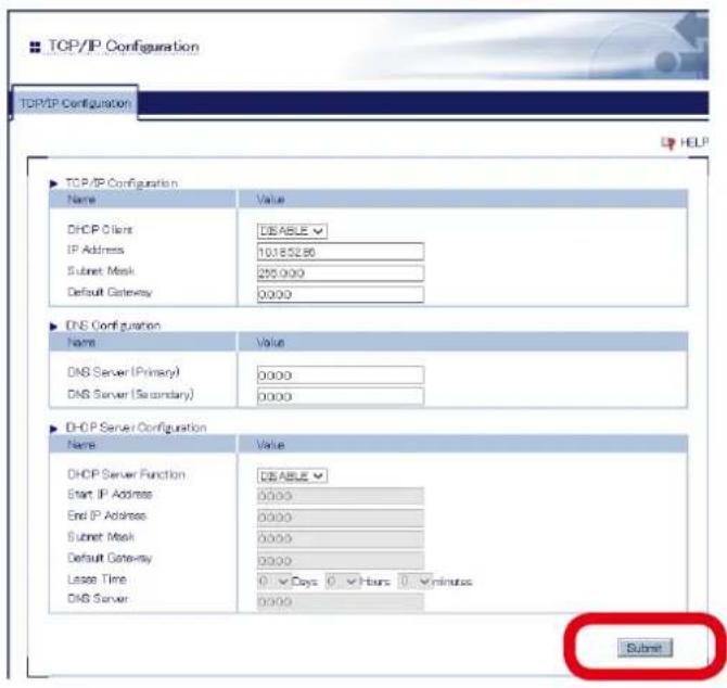 Silex AP-500AC - Select DISABLE for DHCP Client and configure a static IP Address. - 1