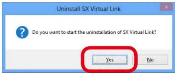 Silex AP-500AC - Select SX Virtual Link from the list and click Uninstall. - 2