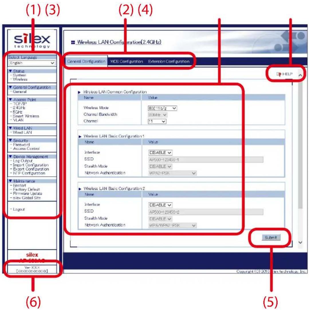 Silex AP-500AC - 3-3. Configuration at Web Page - 1