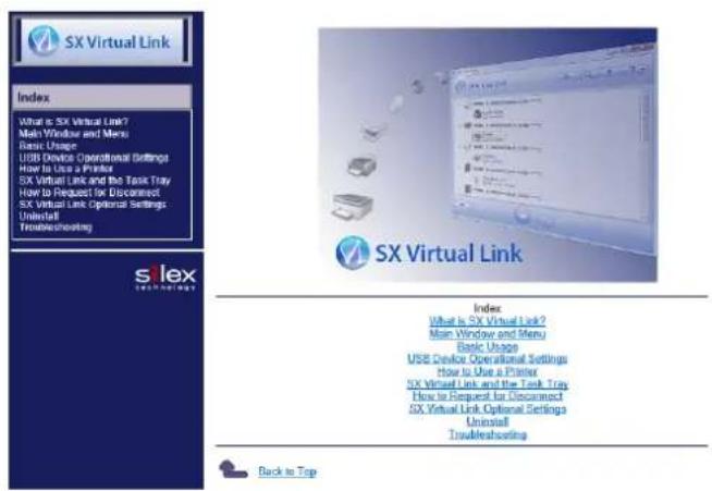Silex AP-500AC - How to open the SX Virtual Link's Online Help - 2