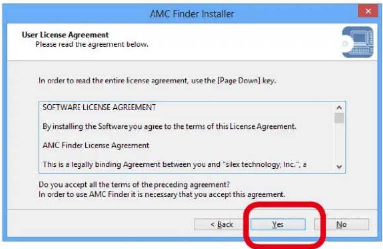 Silex AP-500AC - Read the SOFTWARE LICENSE AGREEMENT and click Yes. - 1
