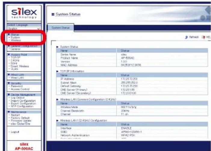 Silex AP-500AC - How to check the settings on host AP: - 3