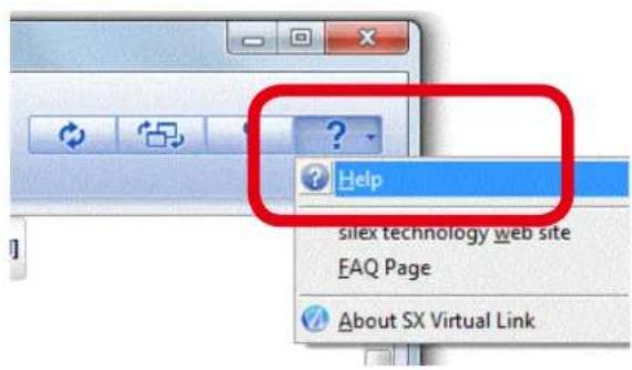 Silex AP-500AC - How to open the SX Virtual Link's Online Help - 1