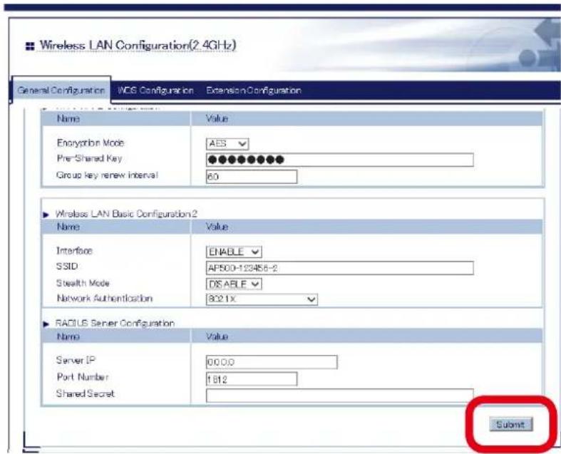 Silex AP-500AC - IEEE802.1X Authentication Settings - 4
