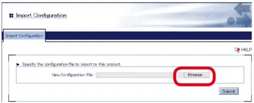 Silex AP-500AC - In the Import Configuration page, click Browse. - 1