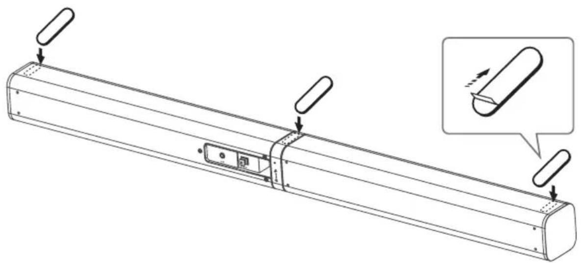 BLAUPUNKT LS 2400 - Installing the Rubber Feet (if using option-B) - 1