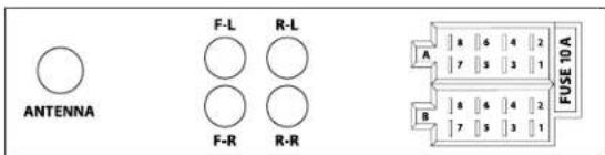 ANTENNA F-L R-L F-R R-R A 8 6 4 2 7 5 3 1 B 8 6 4 2 7 5 3 1 FUSE 10 A