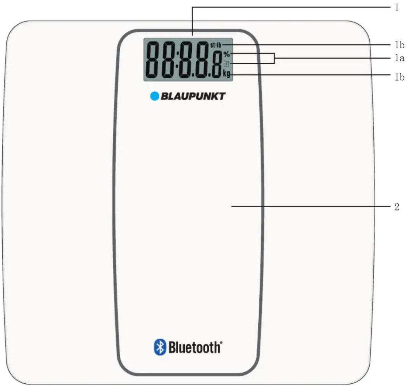 BLAUPUNKT 88.0.8 st:lb % FAT kg 1 1b 1a 1b 2 Bluetooth®