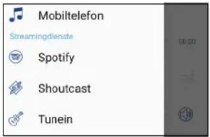Mobiltelefon Streamingdienste Spotify Shoutcast Tunein