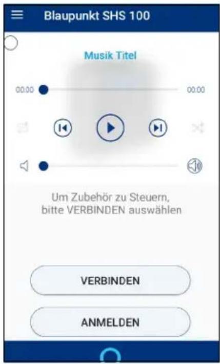 Blaupunkt SHS 100 Musik Titel Um Zubehör zu Steuern, bitte VERBINDEN auswählen VERBINDEN ANMELDEN