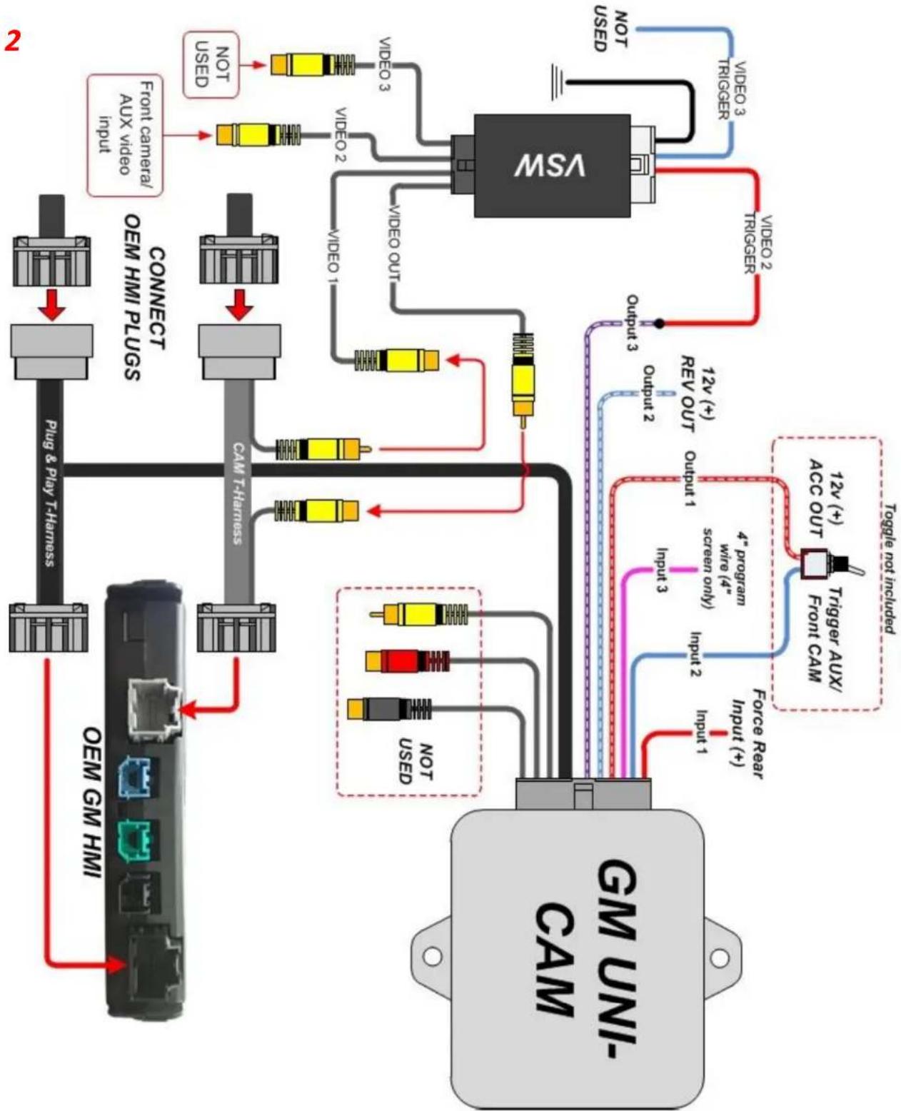 NAV-TV GM UNI-CAM NTV-KIT629 - GM UNI-CAM Diagram (adding aermarket cameras) - 2