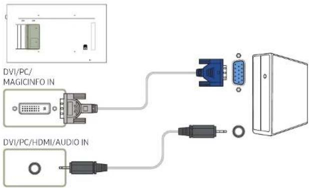 SAMSUNG LH49QMFPLGC - Anschließen mit einem HDMI-DVI-Kabel - 2