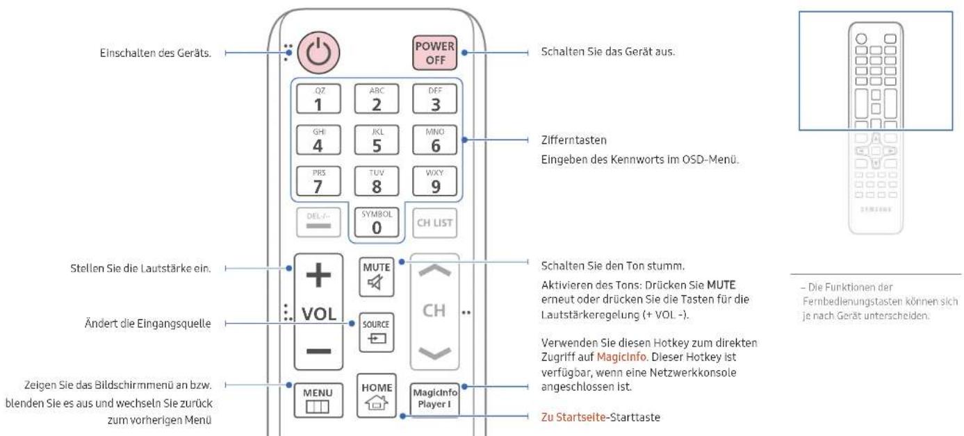 SAMSUNG LH49QMFPLGC - Fernbedienung - 1
