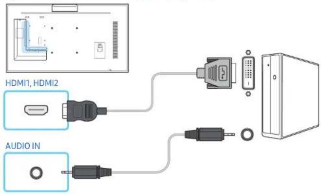 SAMSUNG LH015IERKLS - Anschließen mit einem HDMI/DVI-Kabel - 1