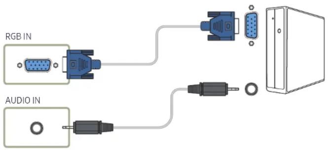 SAMSUNG LH46UMNHLBB - Anschließen mit einem D-SUB-Kabel (analog) - 1