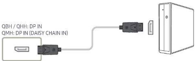 SAMSUNG LH55QHHPLGC - Anschließen mit einem DP-Kabel - 1