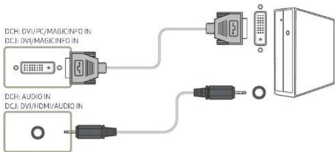 SAMSUNG LH49DCHPLGC - Anschließen mit einem DVI-RGB-Kabel - 2