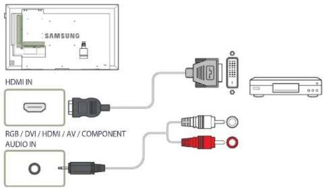 SAMSUNG LH40DHEPLGC - Anschließen mit einem HDMI-DVI-Kabel - 1