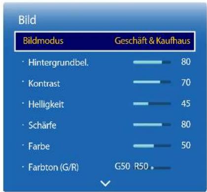 SAMSUNG LH40DHEPLGC - Hintergrundbel. / Kontrast / Helligkeit / Schärfe / Farbe / Farbton (G/R) - 1
