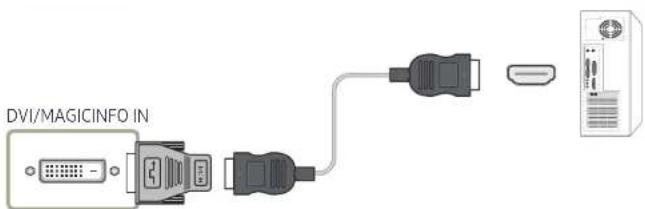 SAMSUNG LH43QMNEBGC - Anschließen mit einem DVI-Kabel (digital) - 2