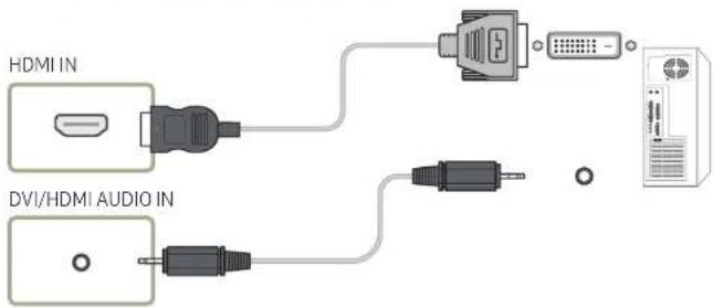 SAMSUNG LH43QMNEBGC - Anschließen mit einem HDMI-DVI-Kabel - 1