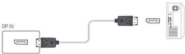 SAMSUNG LH43QMNEBGC - Anschließen mit einem DP-Kabel - 1