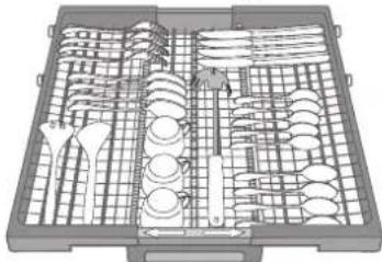 WHIRLPOOL WFO 3O33 DLX IN - Knives and other utensils with sharp edges must be positioned with the blades facing downwards. - 1