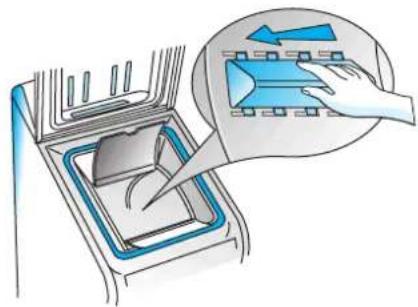 WHIRLPOOL AWT 2066 - RECOVERING AN OBJECT THAT FALLS BETWEEN THE DRUM AND THE TUB - 2