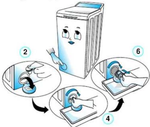 WHIRLPOOL AWT 2066 - REMOVING THE FOREIGN BODY TRAP - 1
