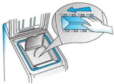 WHIRLPOOL AWT 2151 - RECOVERING AN OBJECT THAT FALLS BETWEEN THE DRUM AND THE TUB - 2