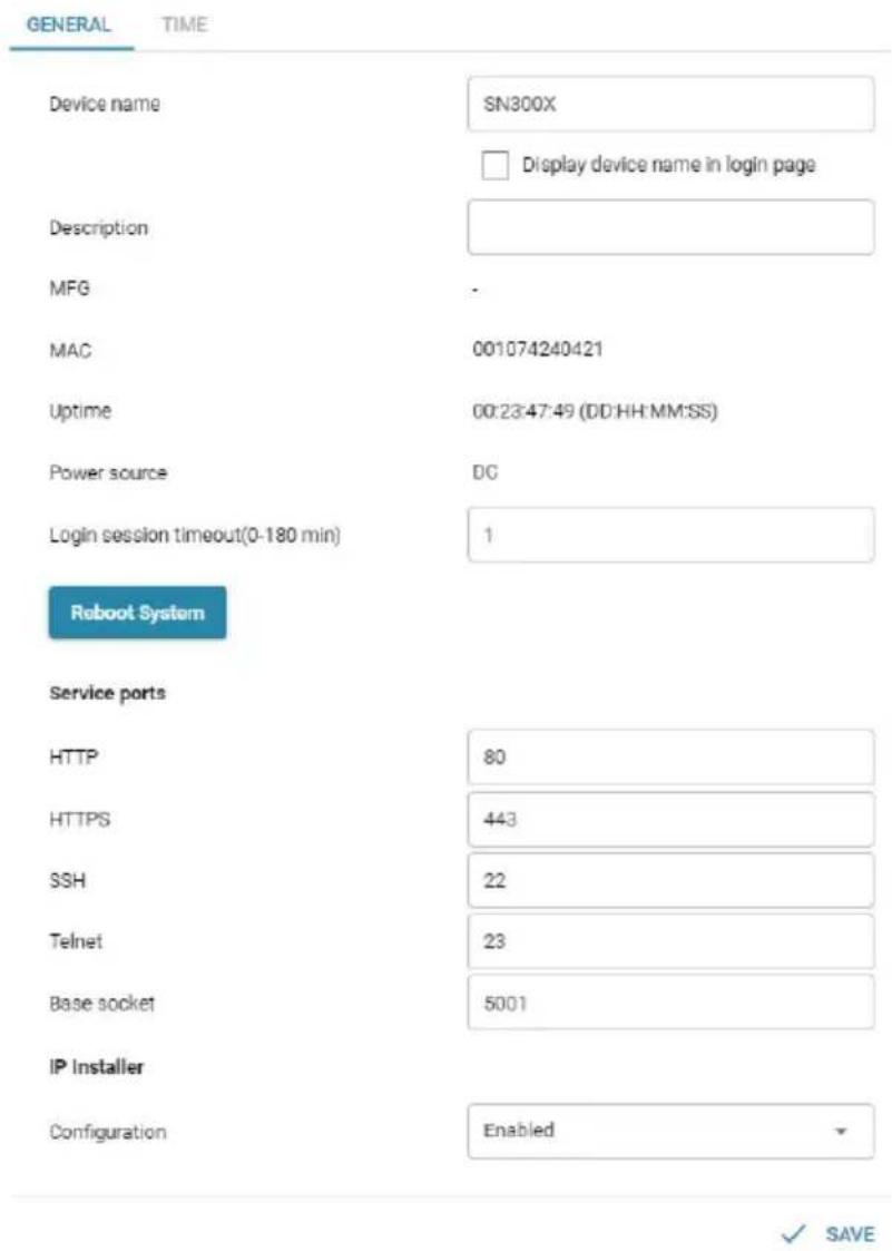 ATEN SN3001 - General Settings - 1