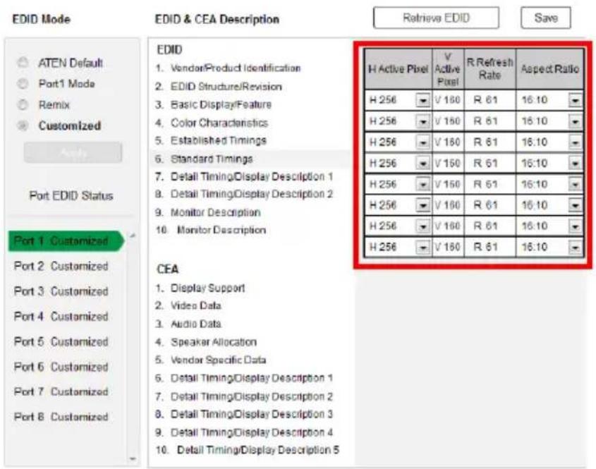 ATEN VM5808H - Standard Timings - 1