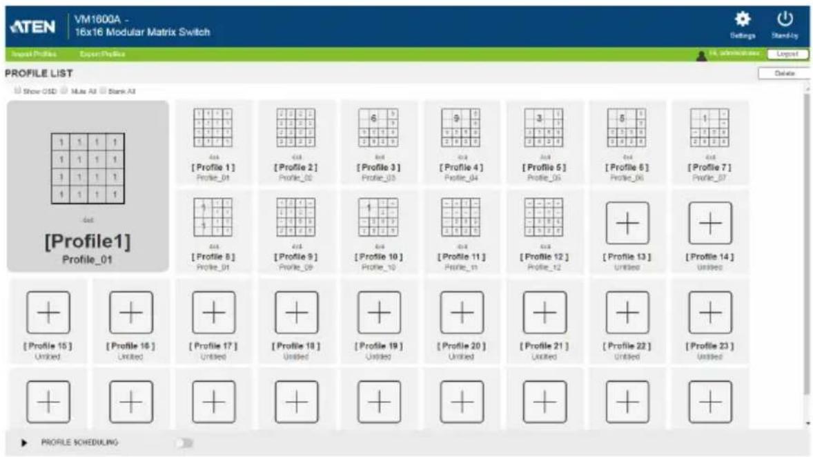 ATEN VM3250-AT-G - Profile List - 1