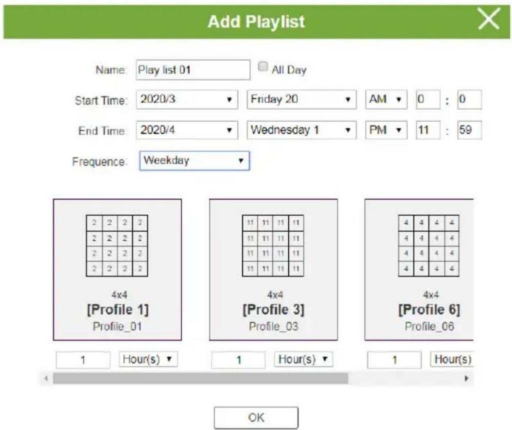 ATEN VM3250-AT-G - Configure the playlist. - 2