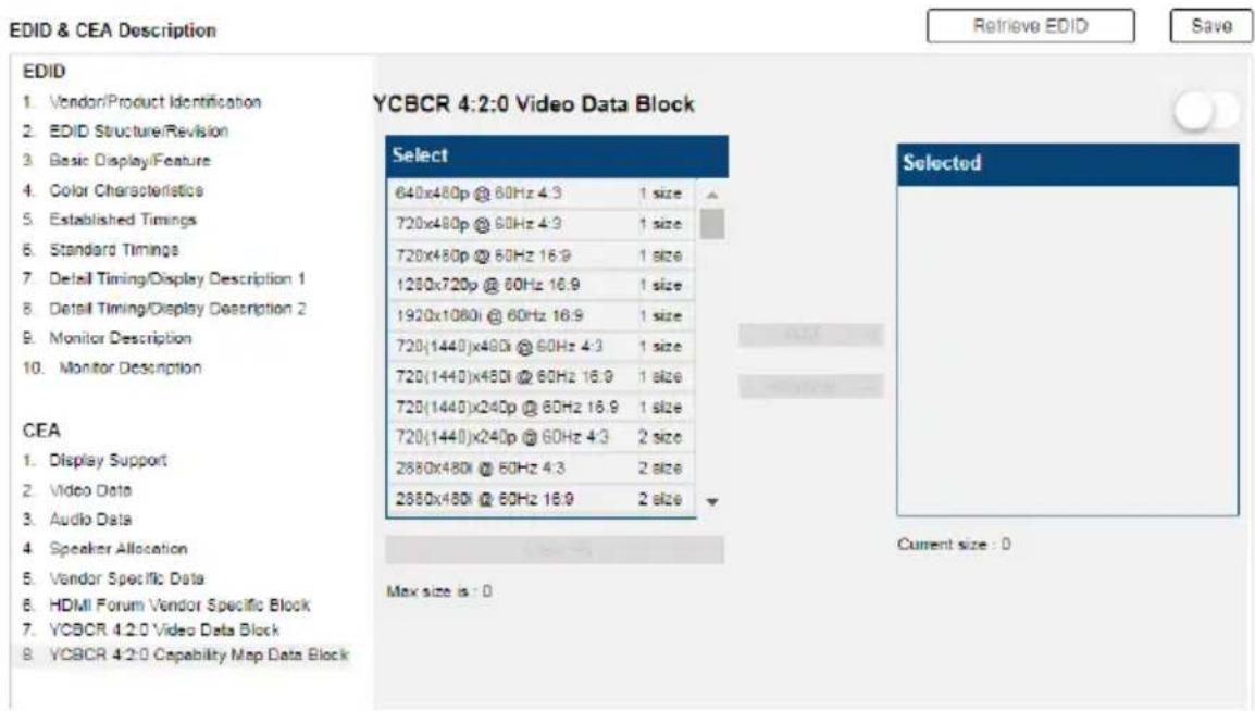 ATEN VM3250-AT-G - YCBCR 4:2:0 Compatibility Map Data Block - 1
