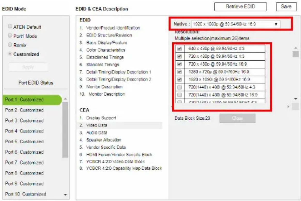 ATEN VM3250-AT-G - Video Data - 1