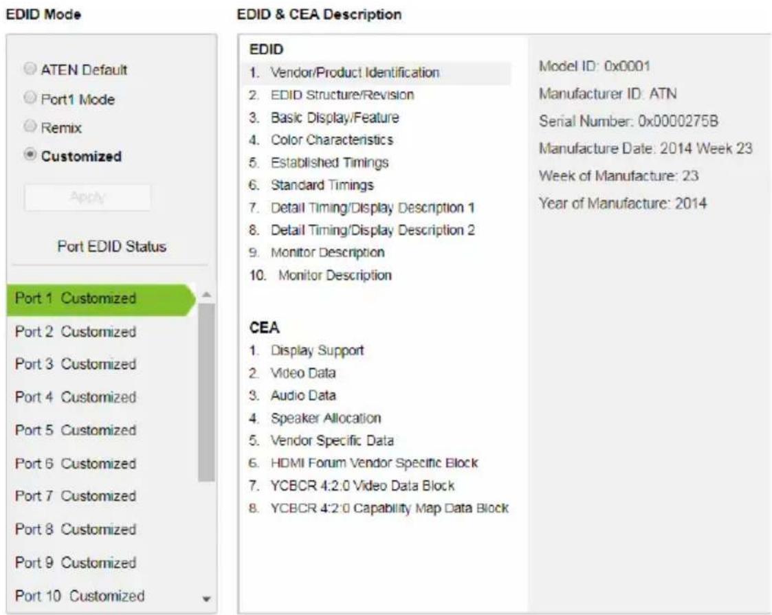 ATEN VM3250-AT-G - EDID Settings - 1