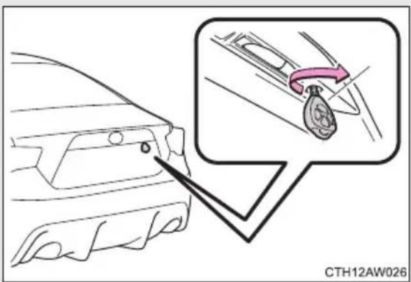 SUBARU BRZ (2014) - ■ Opening the trunk lid from outside the vehicle - 1