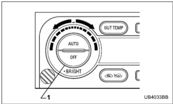 AUTO OFF •BRIGHT 1 OUT TEMP UB4033BB