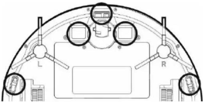 TESLA RoboStar iQ100 r - SENZORII, CONTACTELE DE ÎNCĂRCARE ȘI STATIA DE ÎNCĂRCARE - curățare o dată pe săptămână - 1