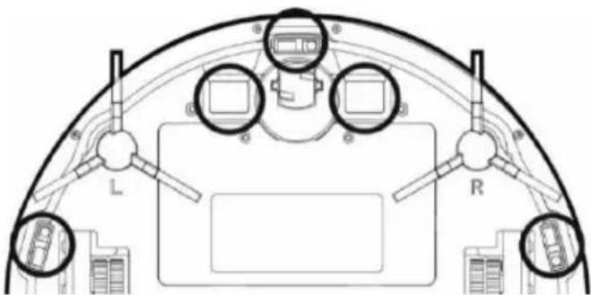 TESLA RoboStar iQ100 r - CZUJNIKI, STYKI ŁADOWANIA I BAZA ŁADUJĄCA – czyszczenie raz w tygodniu - 1