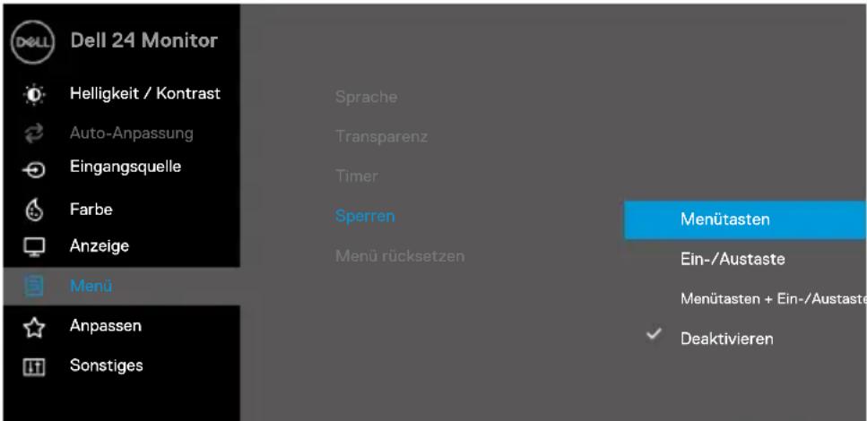 DELL E2422H - Verwenden Sie zum Sperren der Taste(n) das Sperren-Menü. - 1